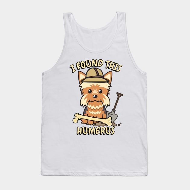 Funny yorkshire terrier is an archaeologist Tank Top by Pet Station